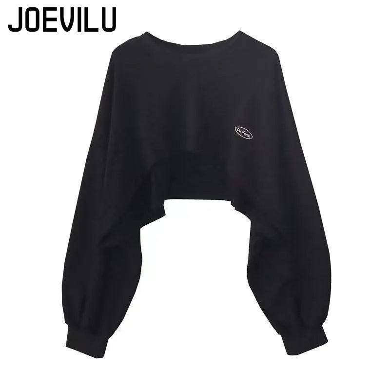 Oversized Crop Sweatshirt and Spaghetti Strap Top Women's Streetwear 2 Piece Set 4 Color Options Sweatshirts Kpop Casual Clothes