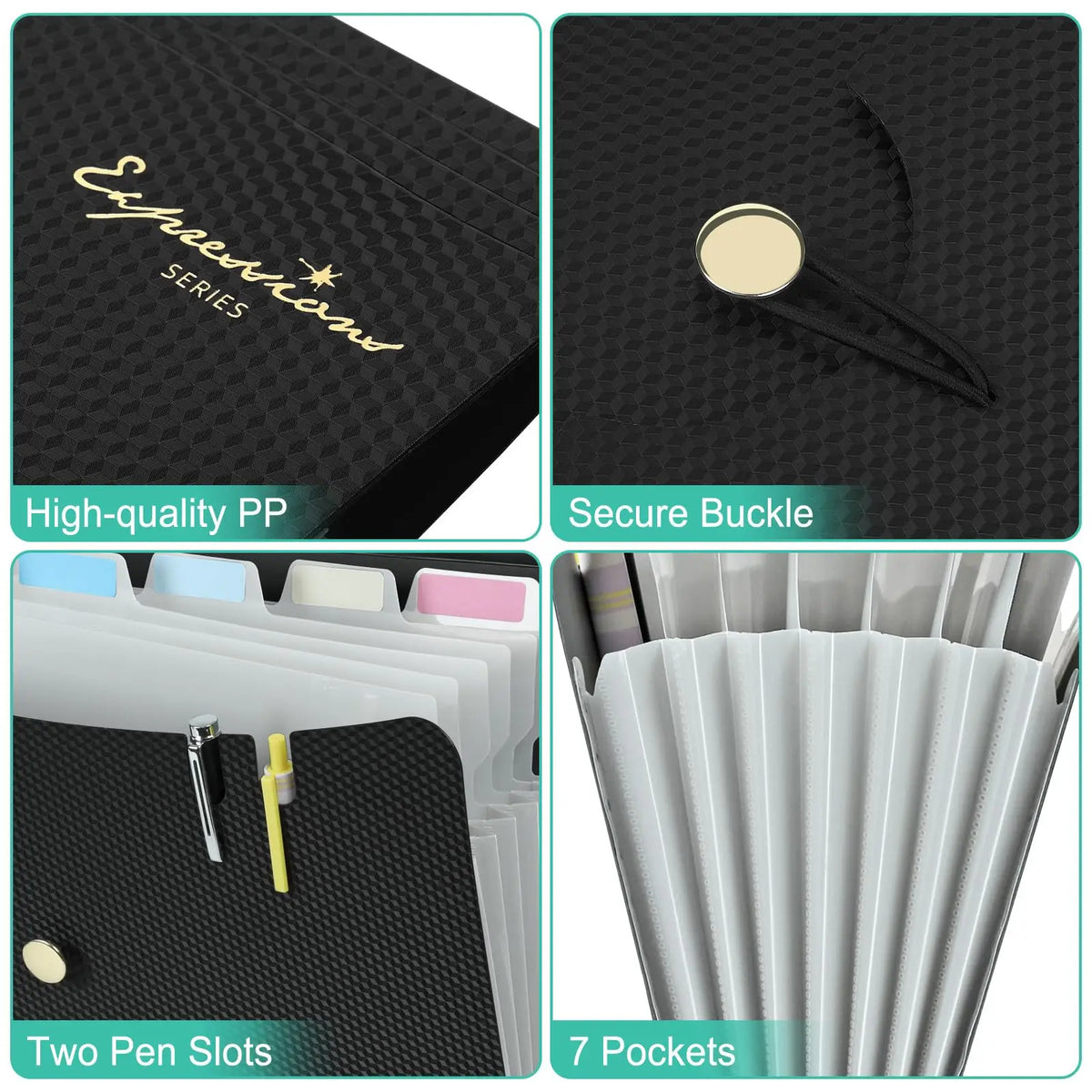 Expanding Accordion File Organizer, 7 Pockets, A4 Size