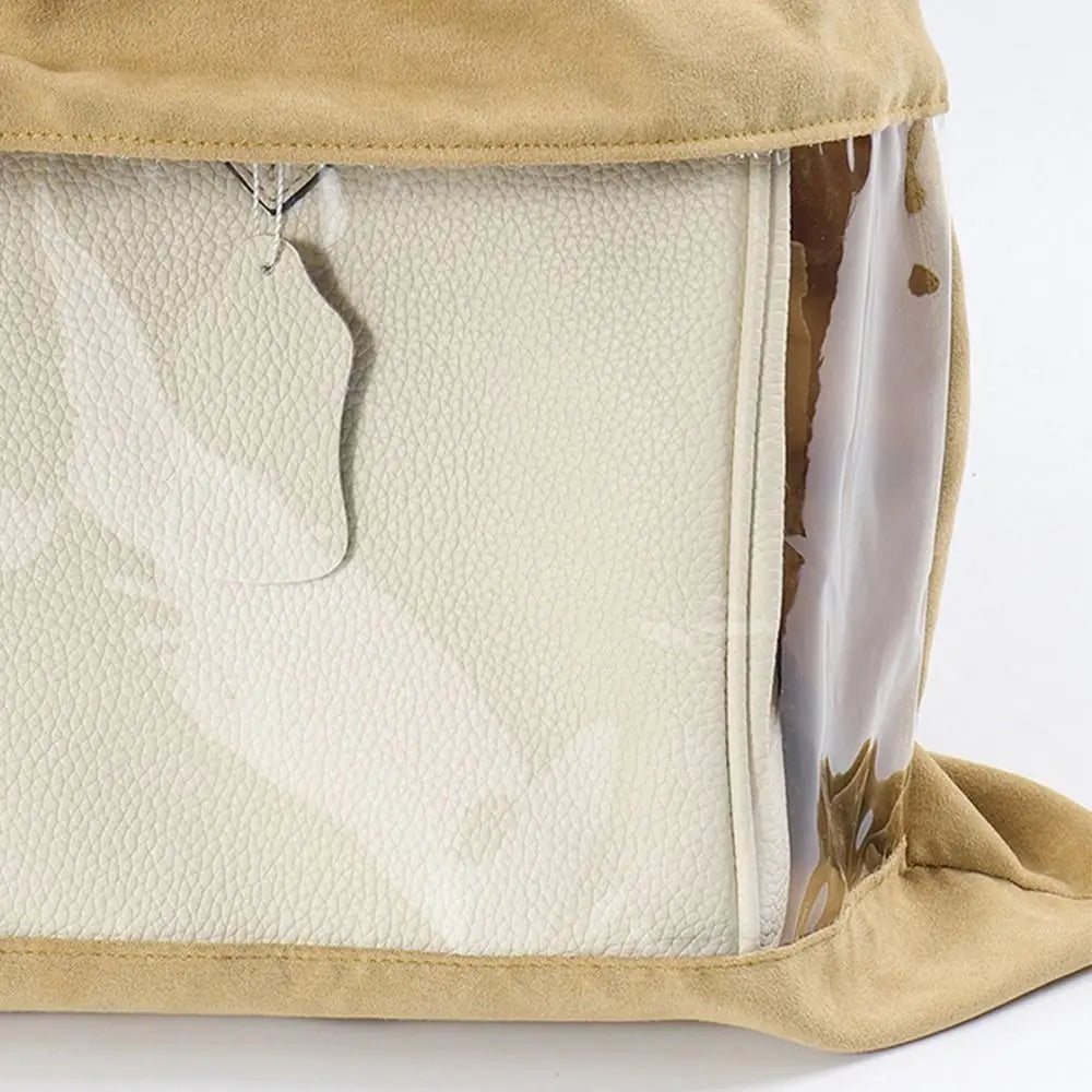 Large Capacity Dustproof Storage Bag Washable White Coffee Handbag