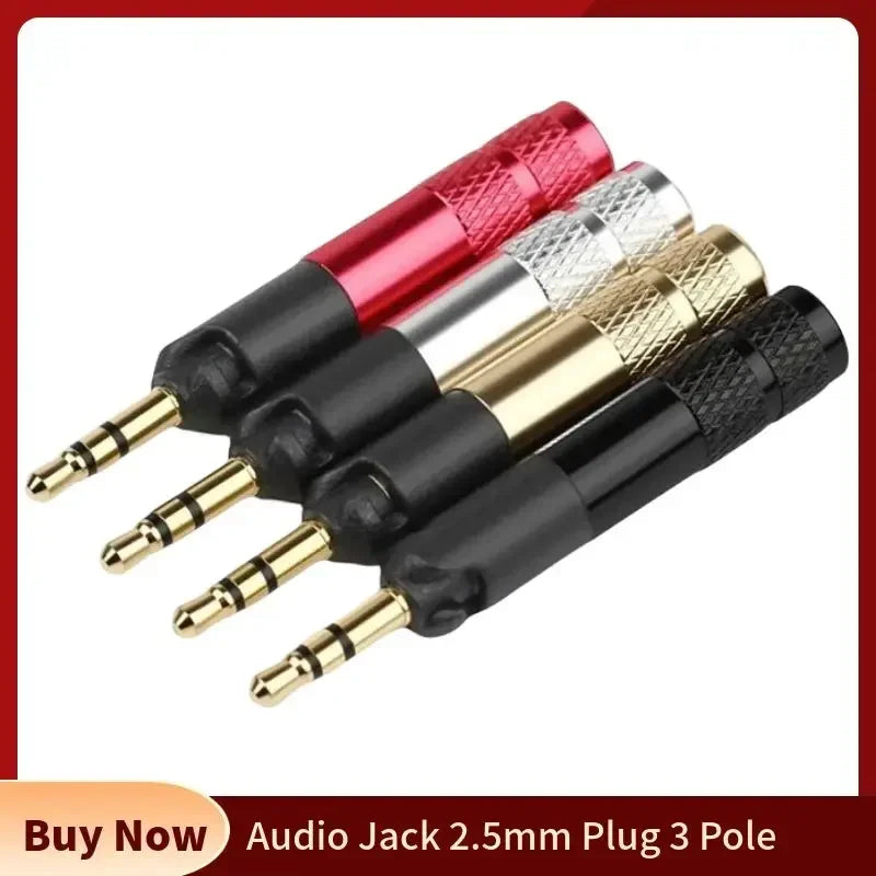 3 Pole 2.5mm Jack Headphone Plug Earphone Jacks Connector
