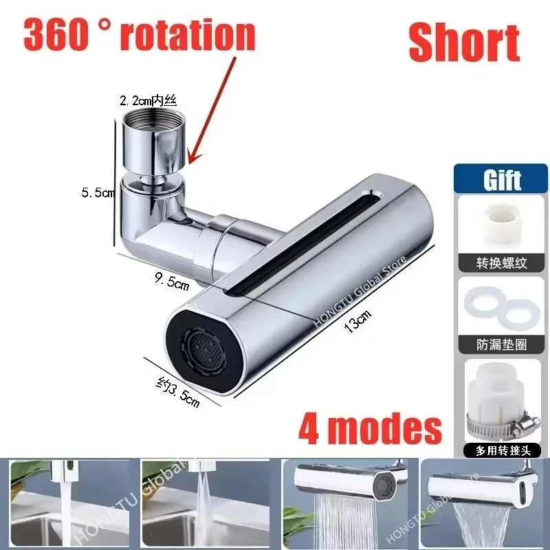 New 4 Modes Waterfall Faucet Aerator Extender Sprayer for Kitchen Sink Tap Waterfall Diffuser Water Saving Nozzle Bubbler Fit