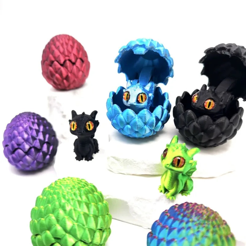 3D Printed Toys Mini Dragon Egg Set Creative Simulations Model Easter Home Decor Kids Gift Cute 3D Printing Design