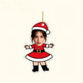 Custom Photo Face Christmas Ornament, Festive Cartoon Acrylic Hanging Decor, Personalized Holiday Party Supply
