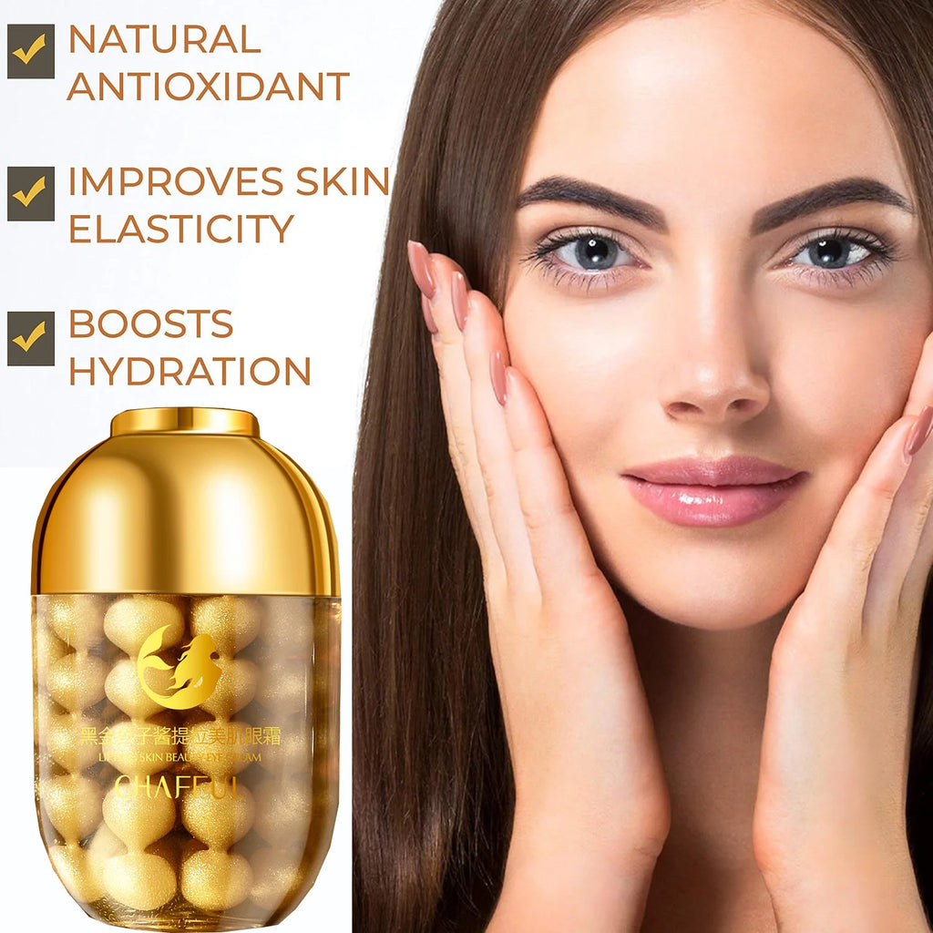 24k Black Gold Caviar Eye Cream Anti Dark Circles Eye Bags Firming Anti Aging  Moisturizing Eyes Skin Care For All Skin Types