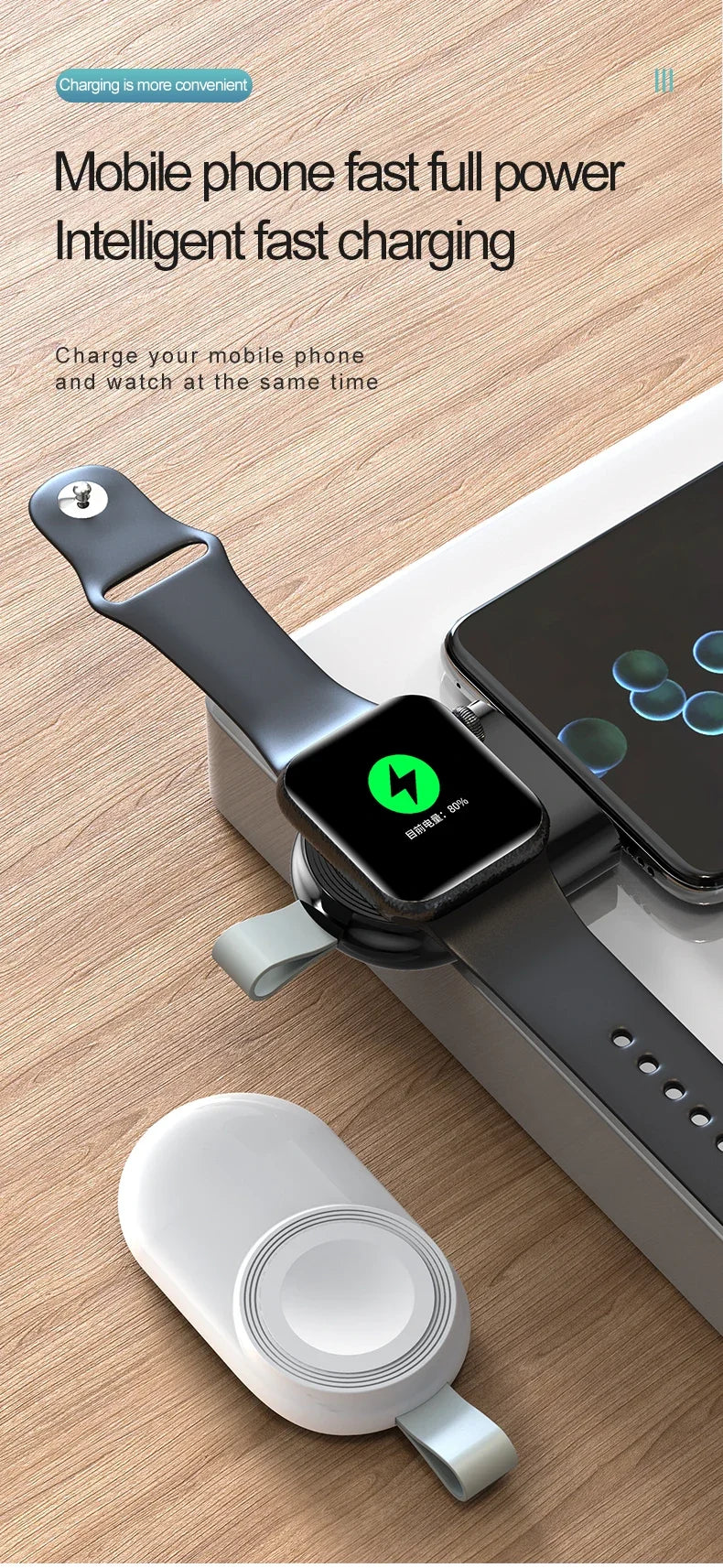 Mini Magnetic Wireless Charger Dock For Apple Watch series 8 7 6/5/4/SE/3/2 Portable Wireless Charging Cable Charger For iwatch