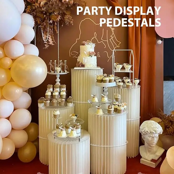 Centerpieces Cardboard Vases Foldable Cardboard Display Columns Stand for Wedding Birthday Party Backdrop Cupcake Decorations