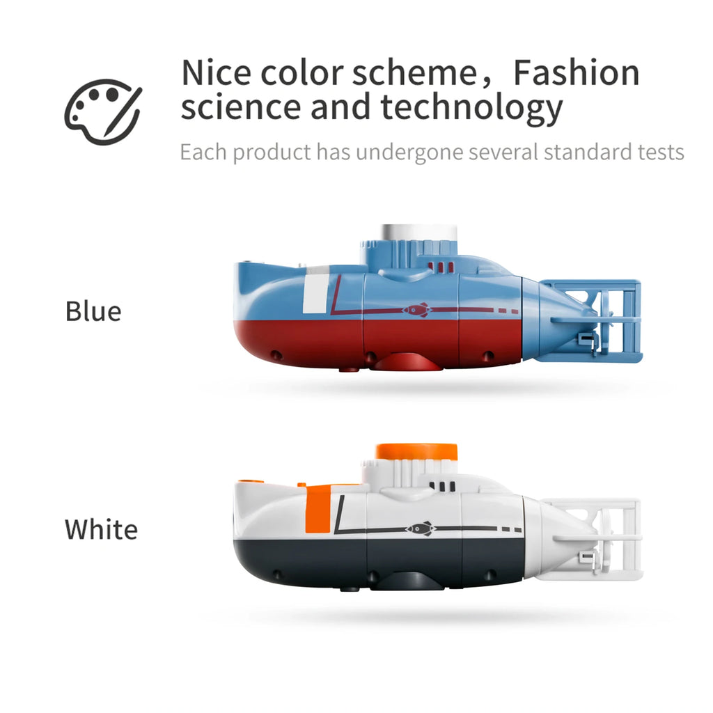 Mini RC Submarine 0.1m/s Speed Remote Control Boat Waterproof