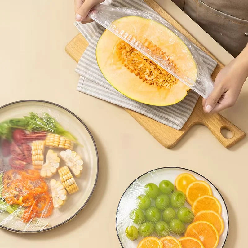 100-1000PCS Color Disposable Food Cover Wrap Food-Grade Fresh-keeping Film Bag Kitchen Disposable Bowl Cover Storage Wholesale