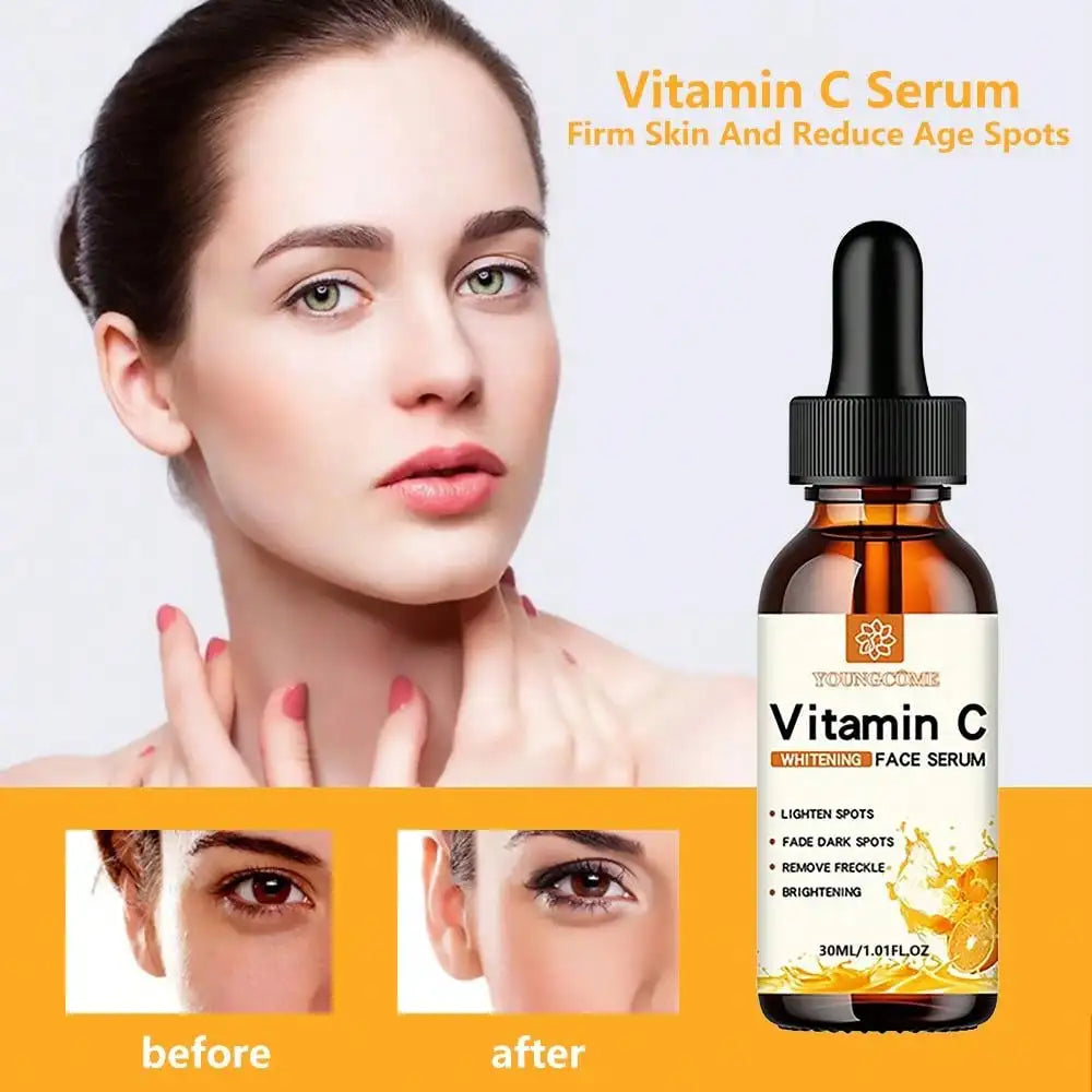 Vitamin C Facial Essence Contains Hyaluronic Acid Dark Spot Remover Moisturizing Repair Younger Essence Facial Skin Care 30ml