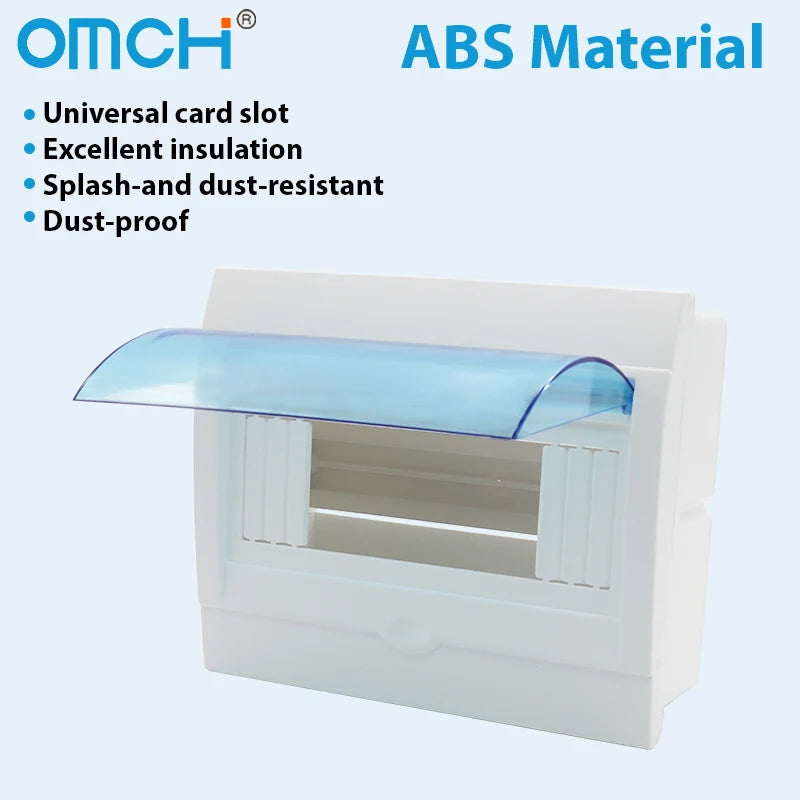OMCH IP30 Indoor Distribution Box Plastic Consumer Unit Enclosure with Transparent Window ABS Plastic Power Distribution Box