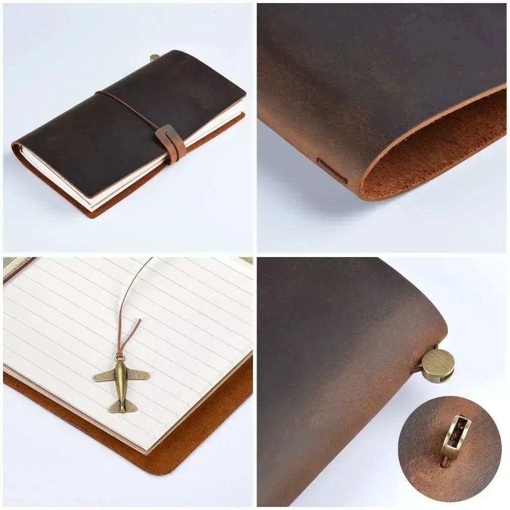 Moterm 100% Genuine Leather Notebook Handmade Vintage Cowhide Diary