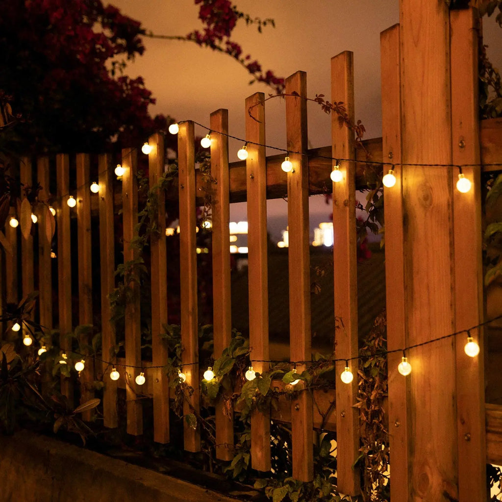 Solar String Lights Outdoor Crystal Globe Lights Waterproof Solar