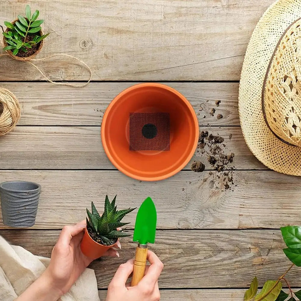 5pcs 20x30cm Flower Pot Hole Mesh Pad Bonsai Pot Bottom Grid Mat Bottom Mat Prevent Soil Loss Breathable Drainage Bottom Mat