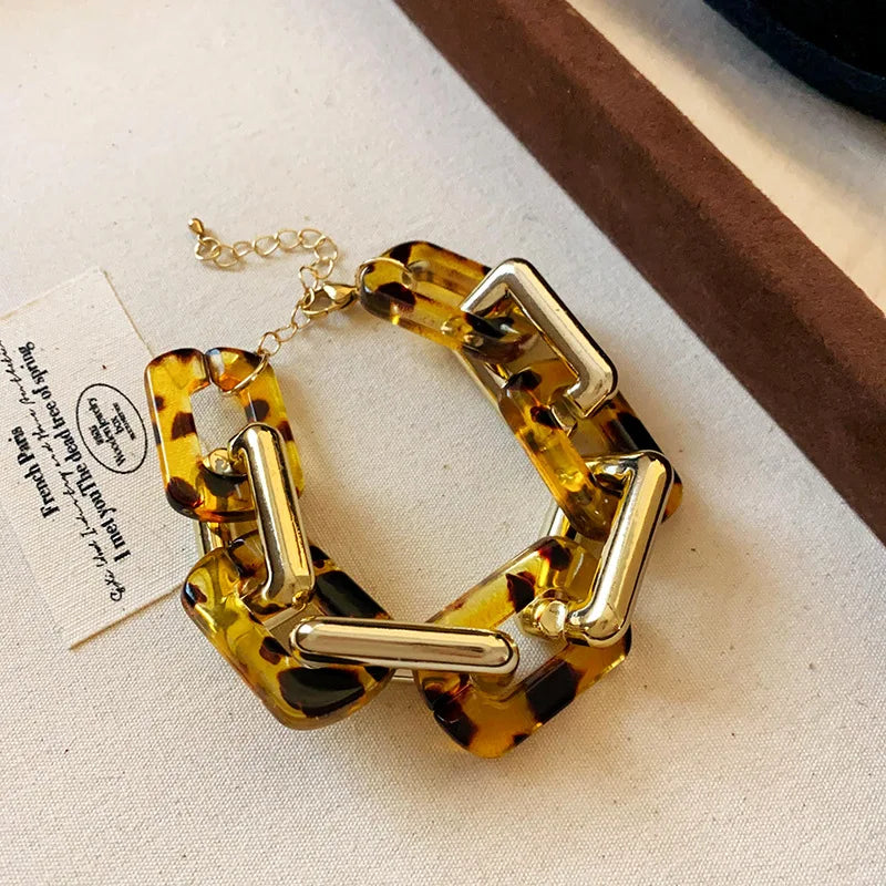 Europe and America Leopard Print Necklace Drop Earrings Bracelet