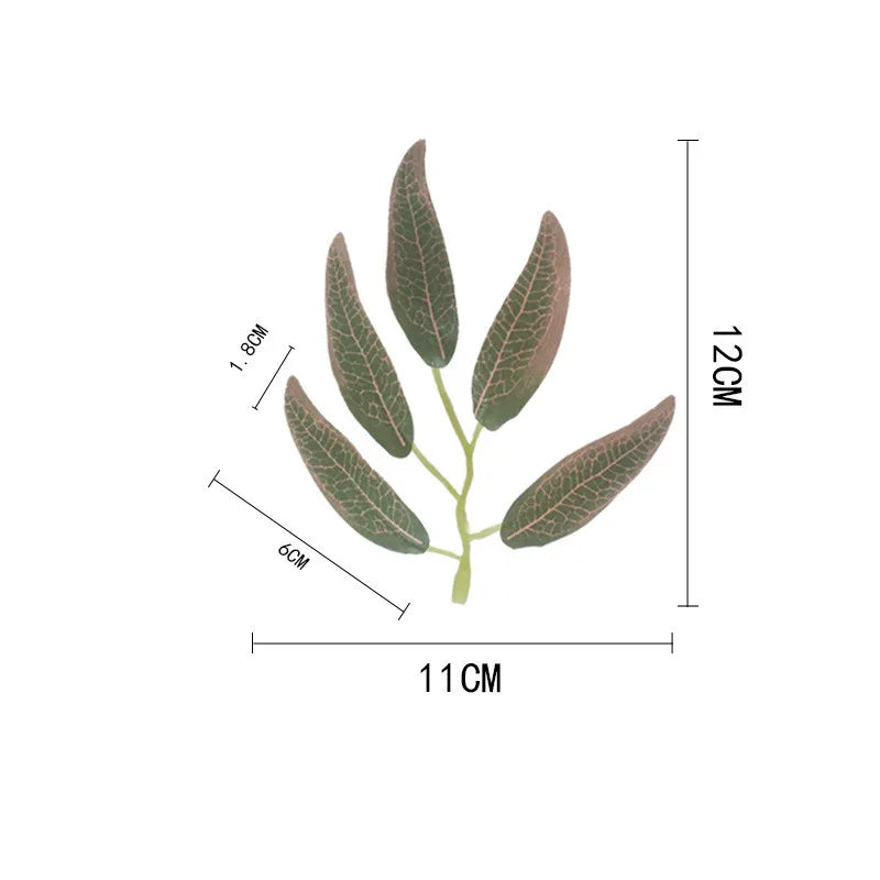 100pcs artificial willow twig leaves wicker  Willow leaf plants for home garden wreath garland wedding wall bouquet decoration