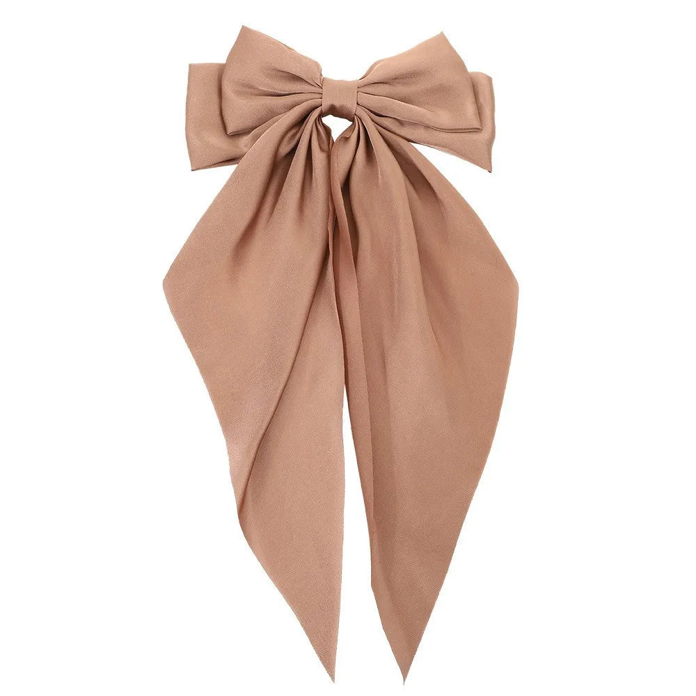30 Solid Elegant Satin Bow Hairpin Women Girls Spring Hair Clips Headwear Ponytail Hairclips Barrettes Girls Hair Accessories