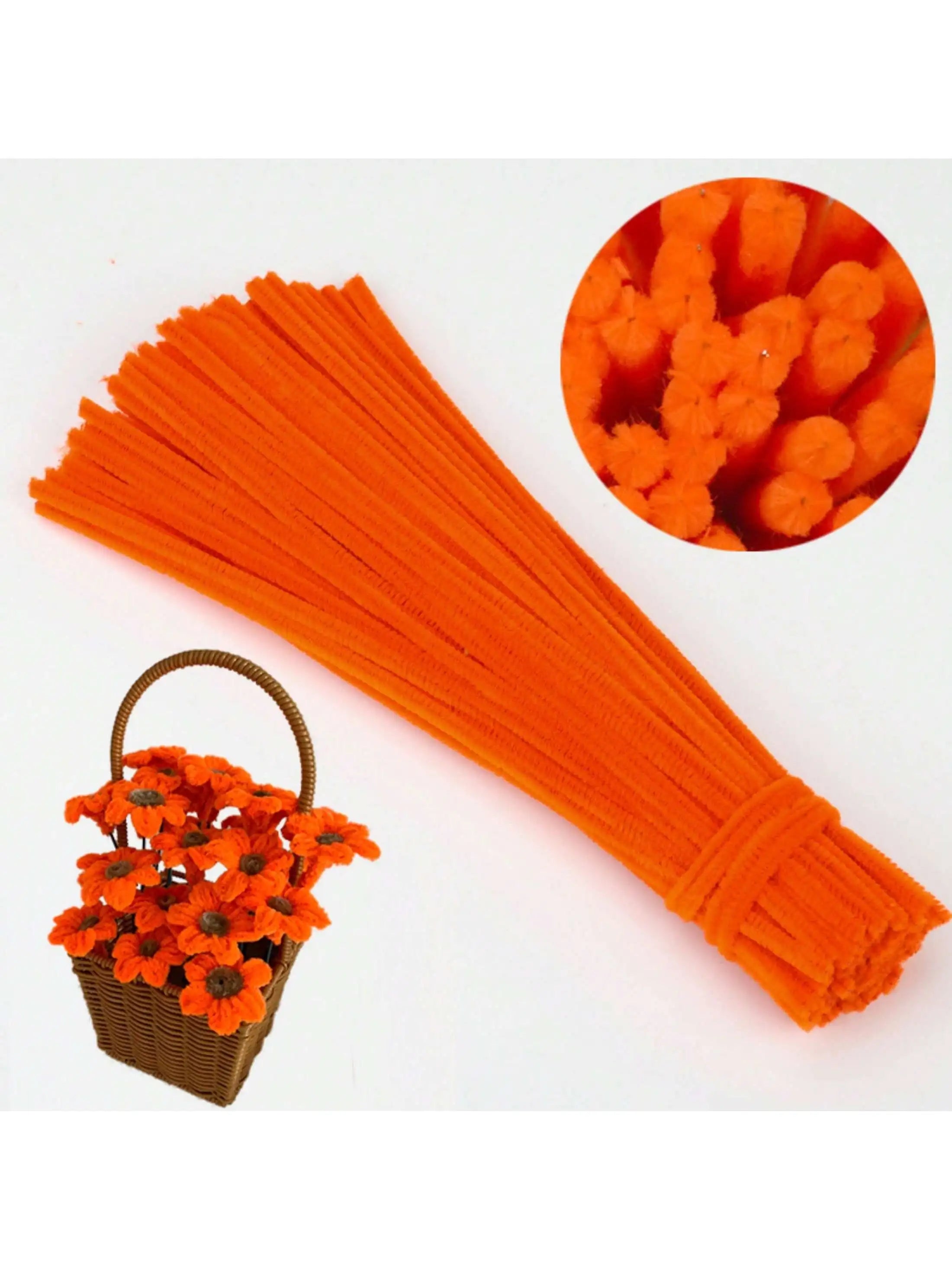 100/300 PCS 6 Colors Gradient Yellow Pipe Cleaners Chenille Stems, Pipe Cleaners Craft,Pipe Cleaners Set for DIY Art and Craft