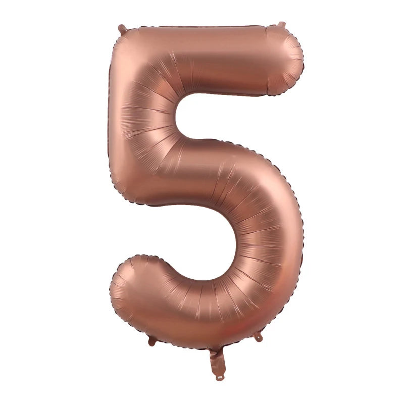 10/5/1Pc Brown Beige Cream 18inch Heart Balloons Cream Number Balloons 1 2 3 4 5 6 Birthday Number Foil Balloon Helium Air Globo