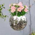 1pc Unique Handcrafted Bohemian-Inspired Hanging Disco Mirror Ball Planter - Self-Watering, Space-Saving, Stylish Home Decor for