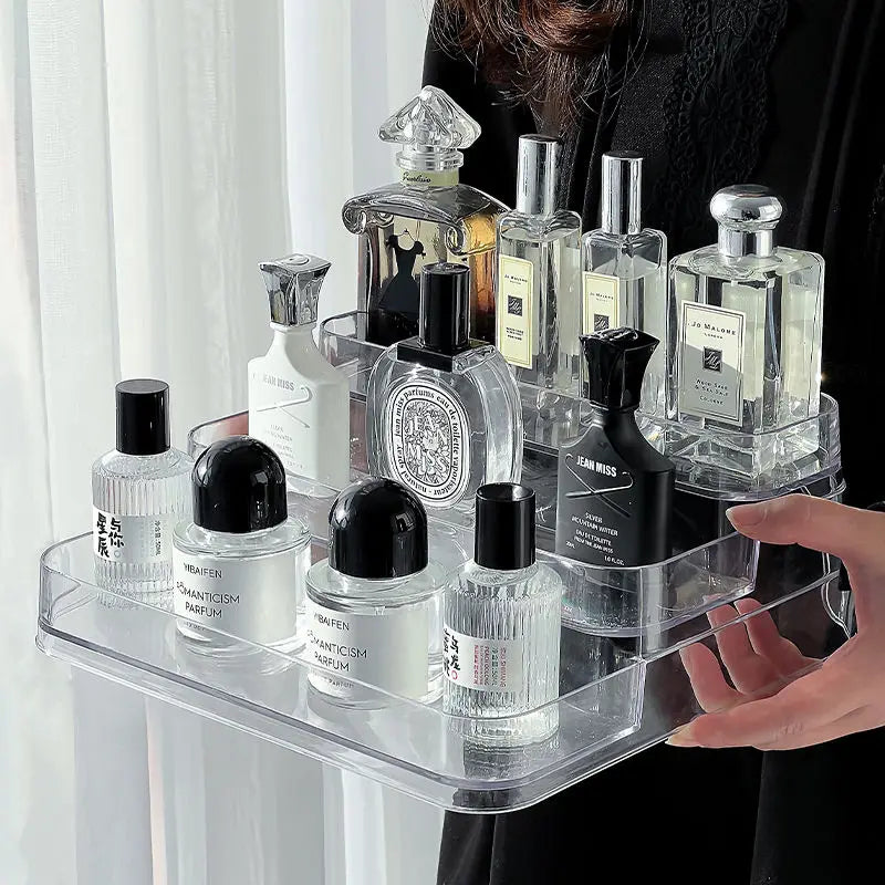 3 Tier Desktop Perfume Shelf Bathroom Makeup Organizer Perfume Aromatherapy Organizer Skin Care Product Storage Rack Organizer