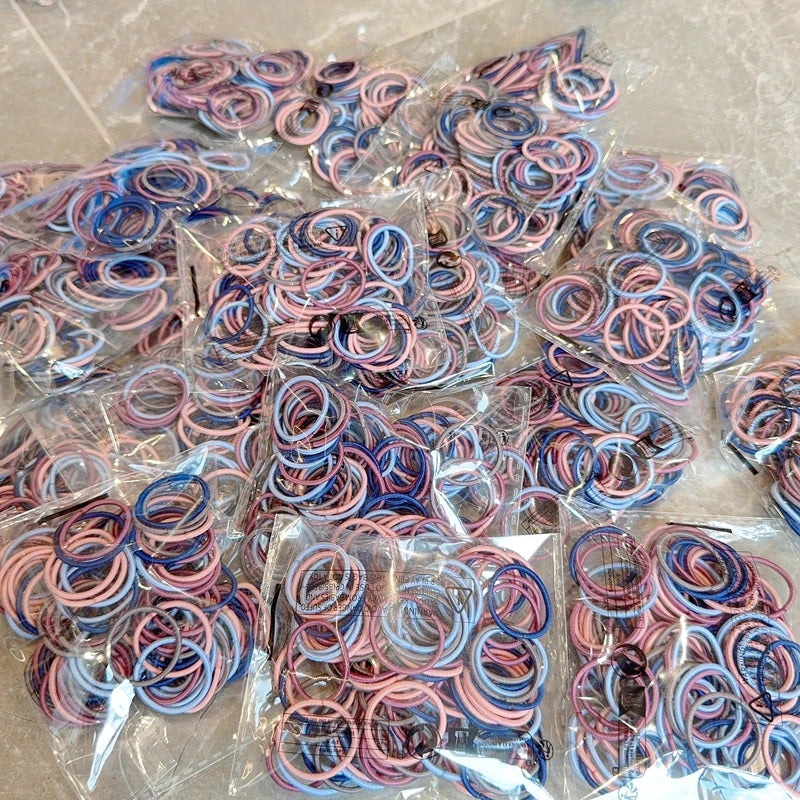 [50/100Pcs] Baby Rubber Band Does Not Hurt The Hair Small Thumb Ring High Elastic Thread Toddler Seamless Scrunchies Set