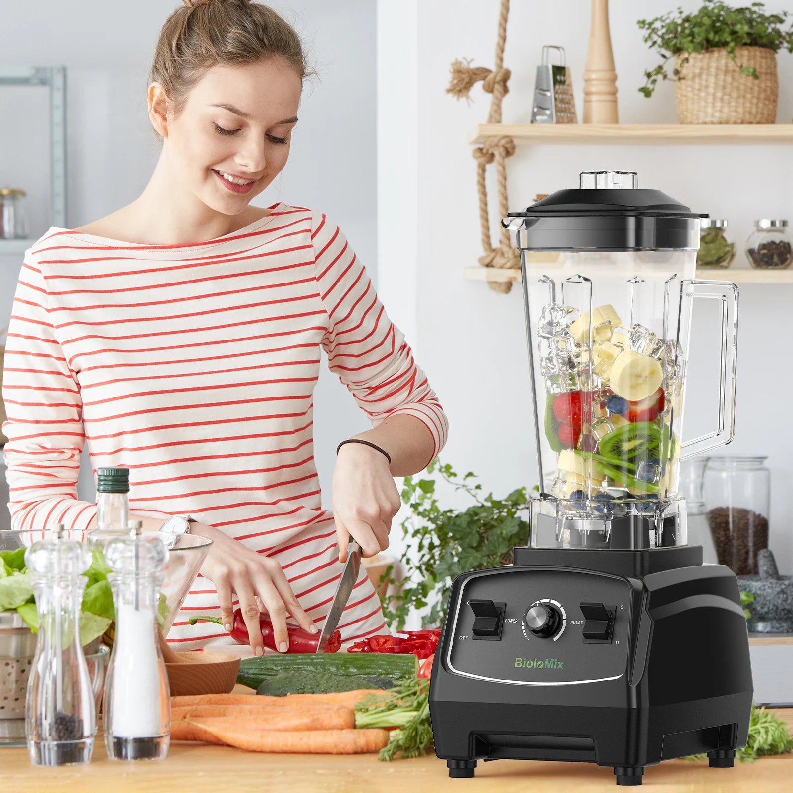 BPA Free 3HP 2200W Heavy Duty Commercial Grade Blender Mixer Juicer High Power Food Processor Ice Smoothie Bar Fruit Blender