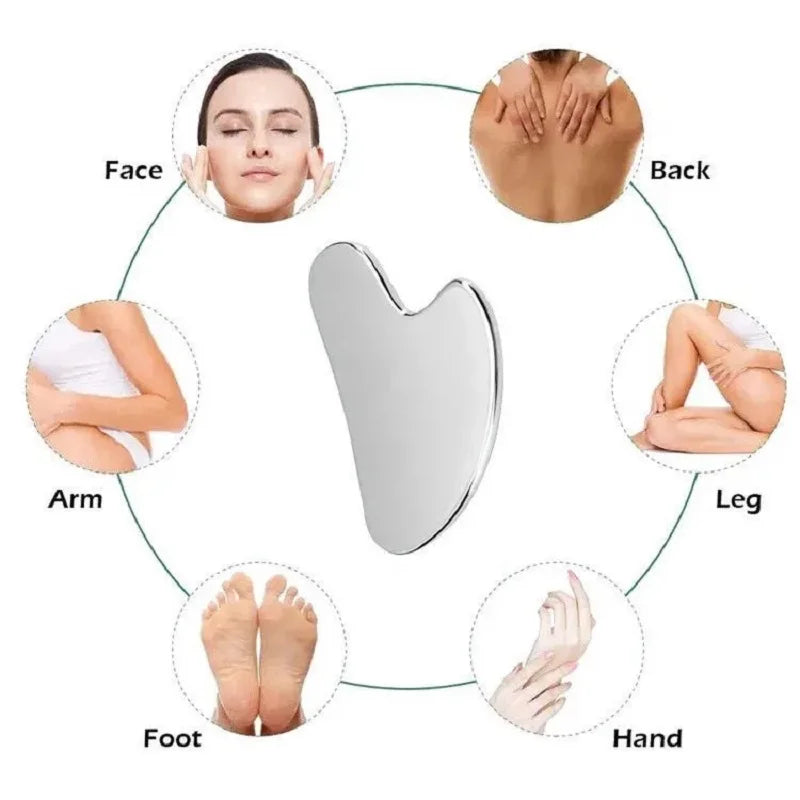 1Pcs Stainless Steel Gua Sha Scraper Massager For Face Neck Body Guasha Massage Tool Facial Skin Care Guasha Board Face Massager