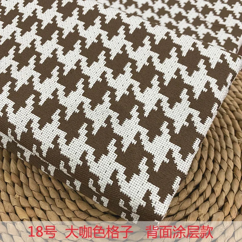 High-end Thousand Bird Grid Sofa Fabric Thickening Plaid Cotton Linen Cloth Tablecloth Pillow Cushion Cover Handmade DIY Fabric