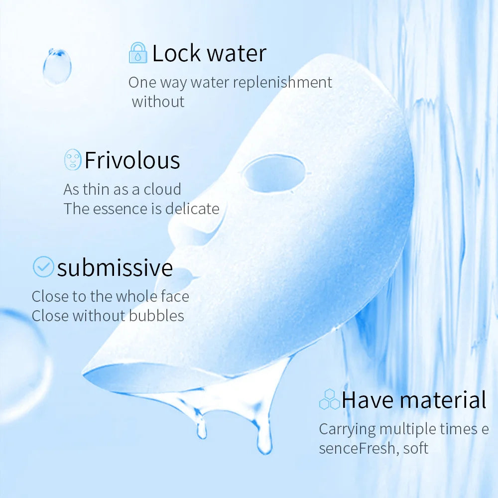 10pcs BIOAQUA Centella Collagen Face Mask Moisturizing Refreshing Sheet Masks Hyaluronic Acid Facial Mask Skin Care Products
