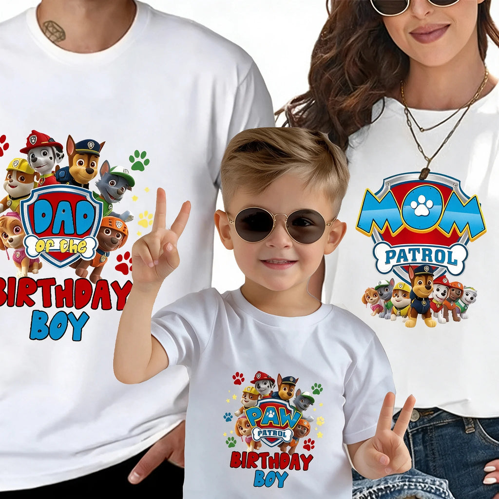 Paw Patrol Parent-child Outfit Birthday Party Tee Dad Mom