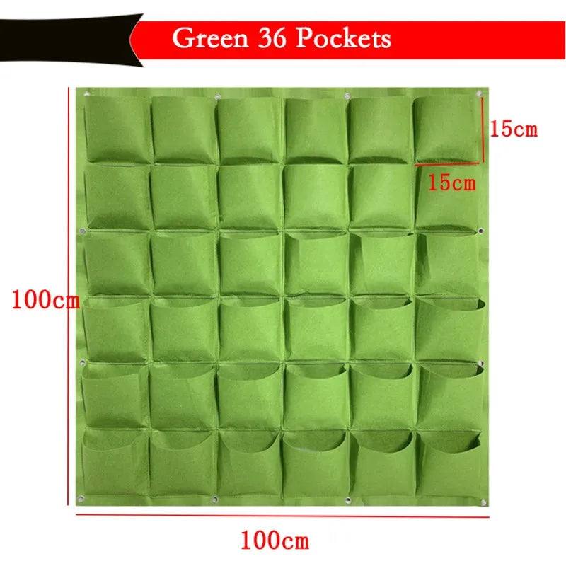 Wall Hanging Pockets Planting Bags Flower Pot Home Garden Grow Bag Garden Planter Vertical Seedling Plant Pot Home Decor Supply