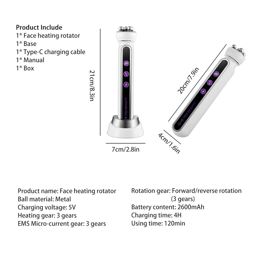 RF Facial Massage Roller EMS Face Lifting Machine Microcurrent Skin Tightening Face V-line Beauty Device Eye Roller Skin Care
