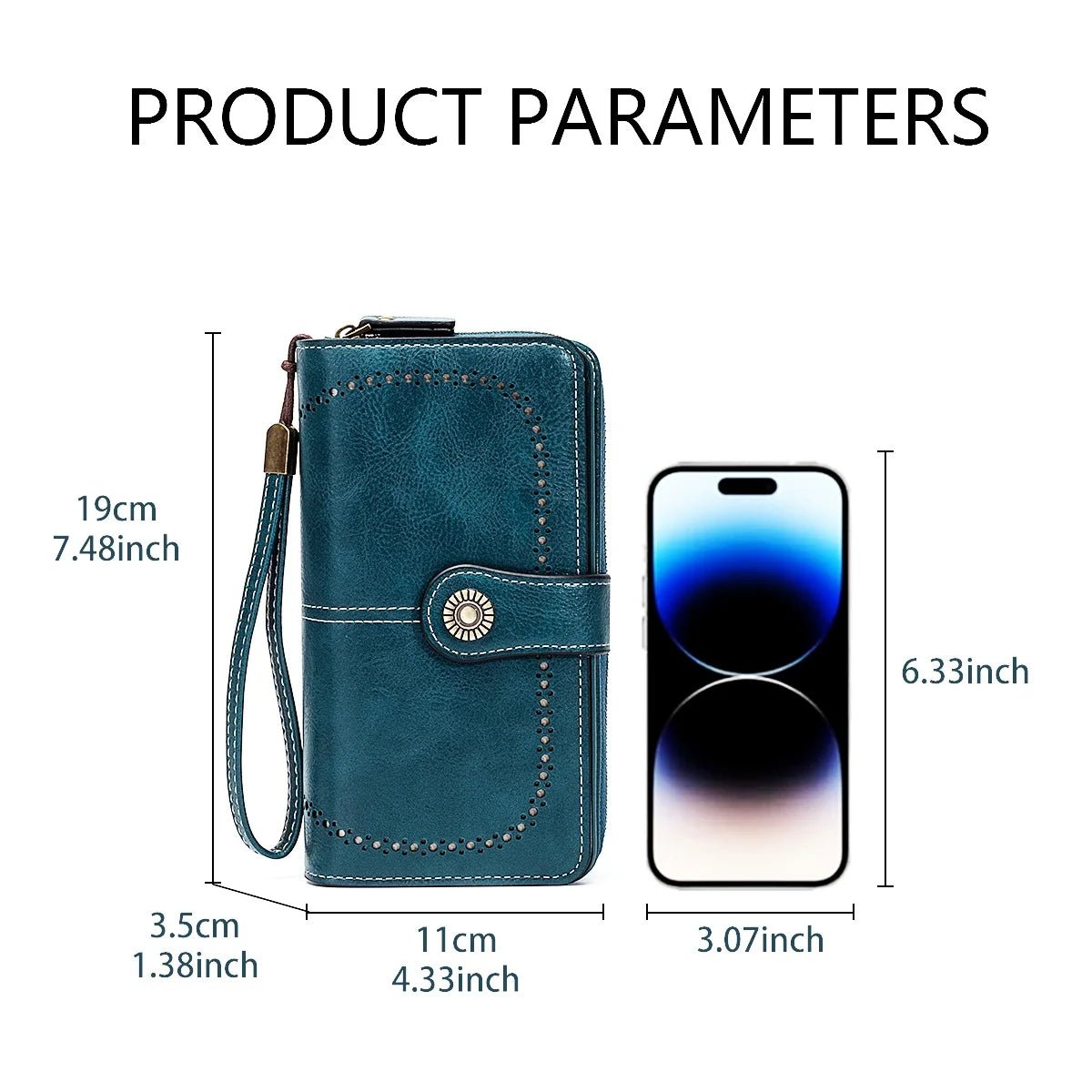 Rfid Anti-Theft Wallet for Men and Women, European and American Retro Leather Long Wallet Clutch, Oil-Waxed Leather Hollow-Out Multi-Card Slot Wallet, Large Capacity Zipper 70% off Clutch Bag, Card Holder Coin Purse Wallet Ha