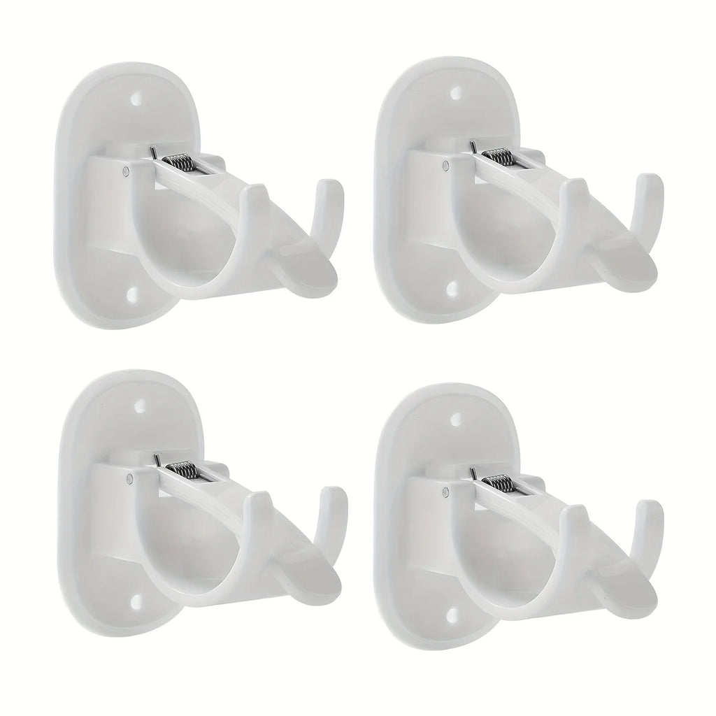 2PCS Curtain Rod Bracket Holder Self Adhesive Wall Mount fits Support Curtain Curtain Rod Curtain Rod Hooks for Bathroom Kitchen