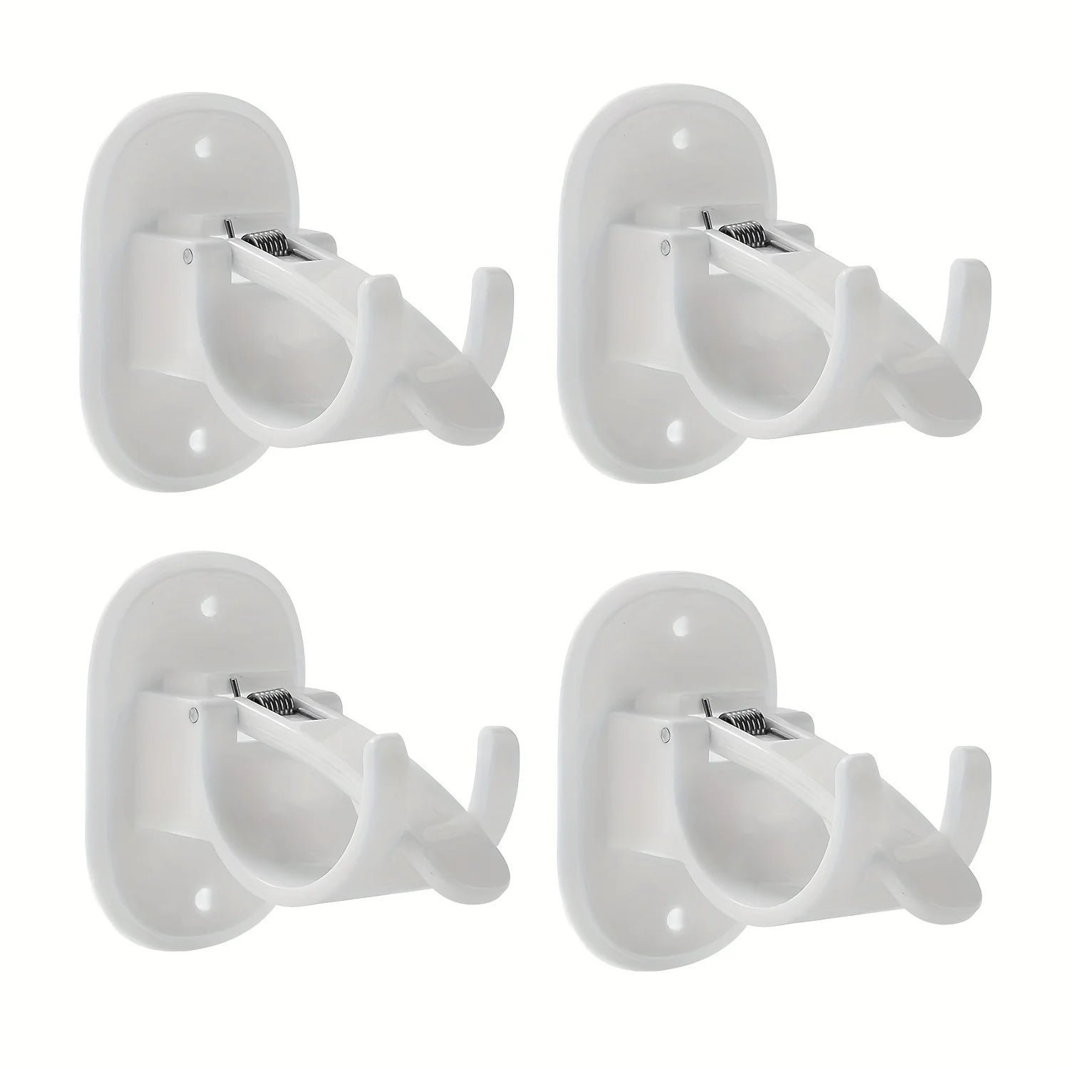 2PCS Curtain Rod Bracket Holder Self Adhesive Wall Mount fits Support Curtain Curtain Rod Curtain Rod Hooks for Bathroom Kitchen