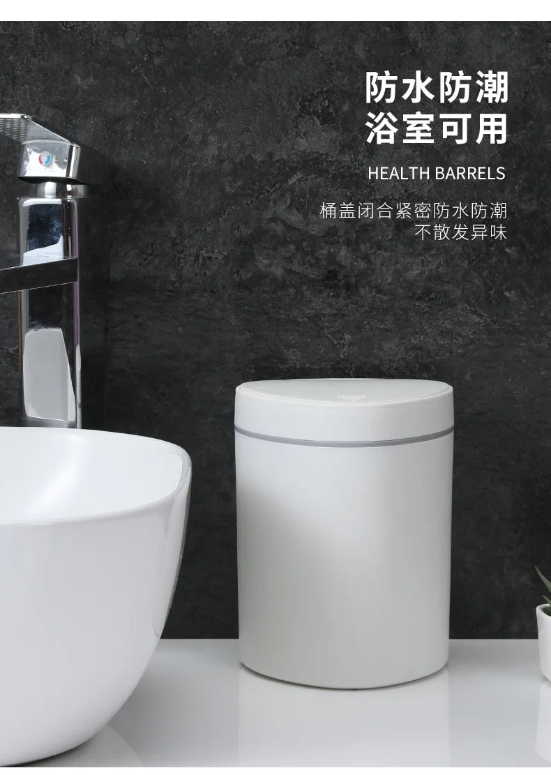 Small Trash Can with Lid Plastic Press Type Step On Wastebasket for Office Dorm Bedroom Bathroom Kitchen Car Desktop