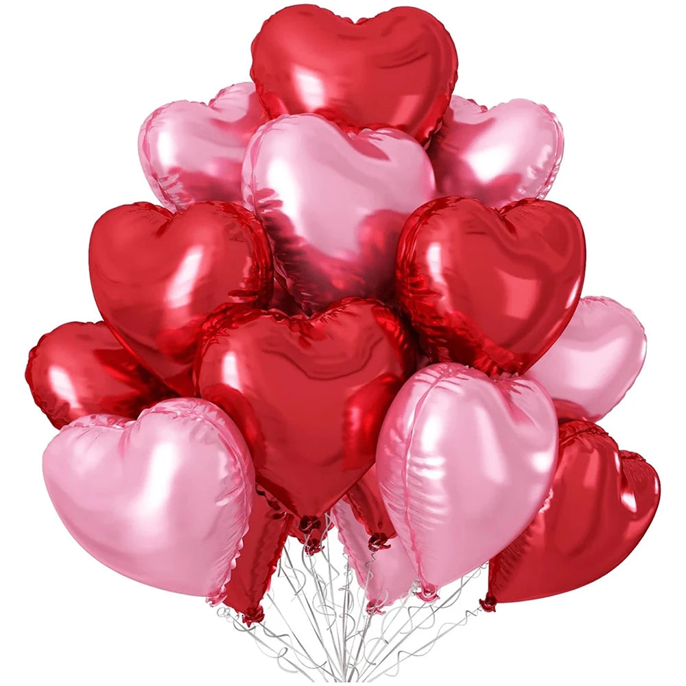 10Pcs 18" Peach Heart Balloon Red Love Balloons For Wedding，Birthday Party， Anniversary, Valentine's Day Decoration Balloons Set