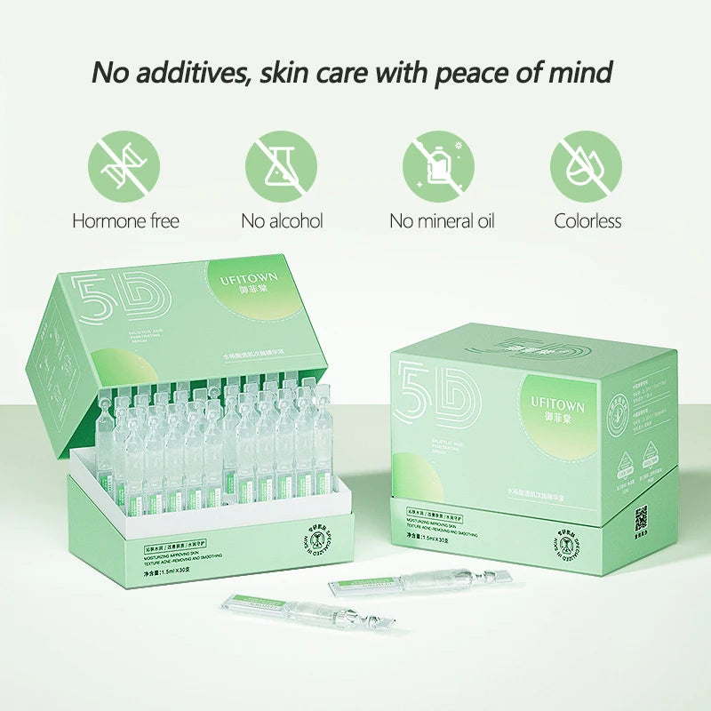 3D Exfoliating Salicylic Acid Shrink Pores Serum 5D Hyaluronic Acid Anti Aging Whitening Skin Care Essence Remove Acne Mark