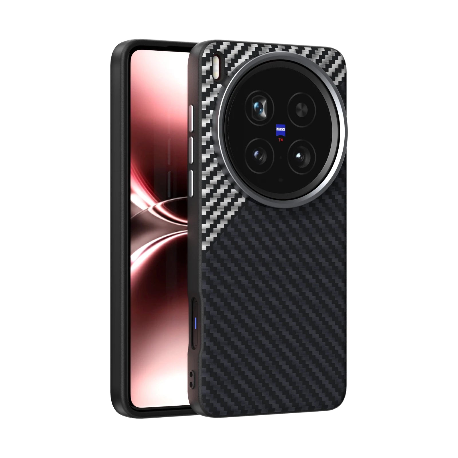 For Vivo X200 Ultra Case Magsafe Slim Rigid Alloy Lens Magnetic Wireless Charger Carbon Fiber Phone Case Cover Shell Vivo Grip