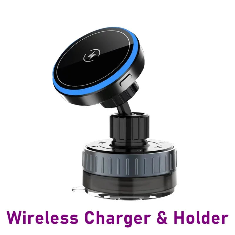 Universal Magnetic Phone Wireless Charger Holder Sucker in Car Home Mirro Gym Bath for Iphone 16 15 14 13 12 11 Pro Max Samsung