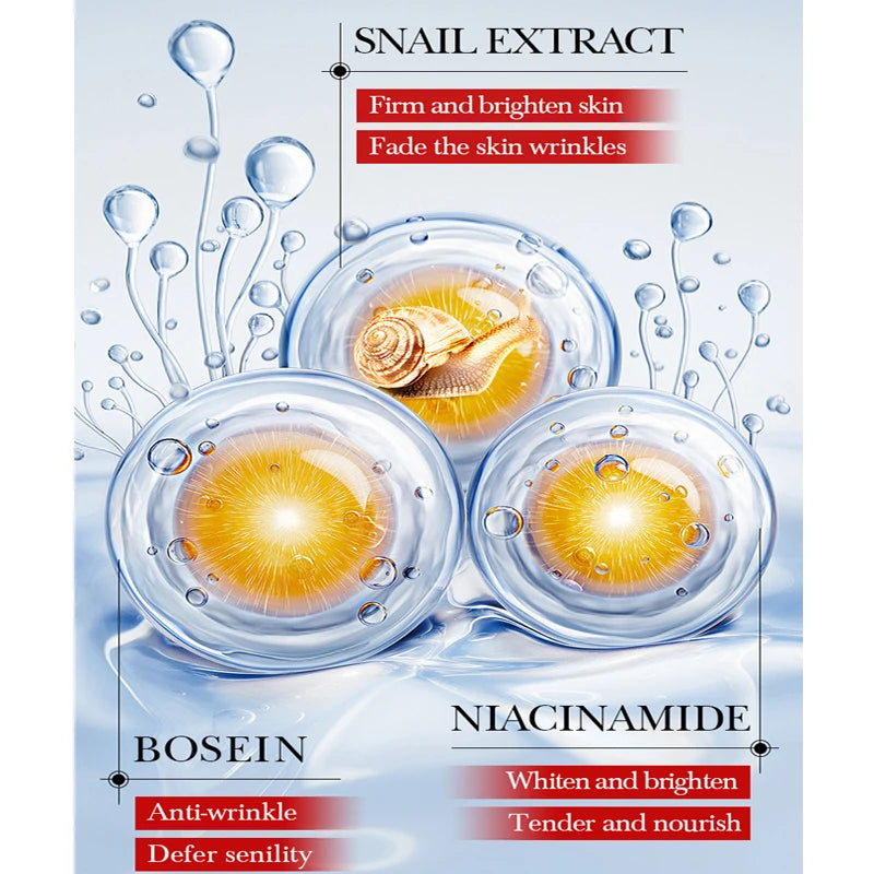 Snail Face Serum Anti-aging Wrinkle Removal Collagen Essence Facial Whitening Moisturizing Serum Firming Lifting Skin Care 50ML