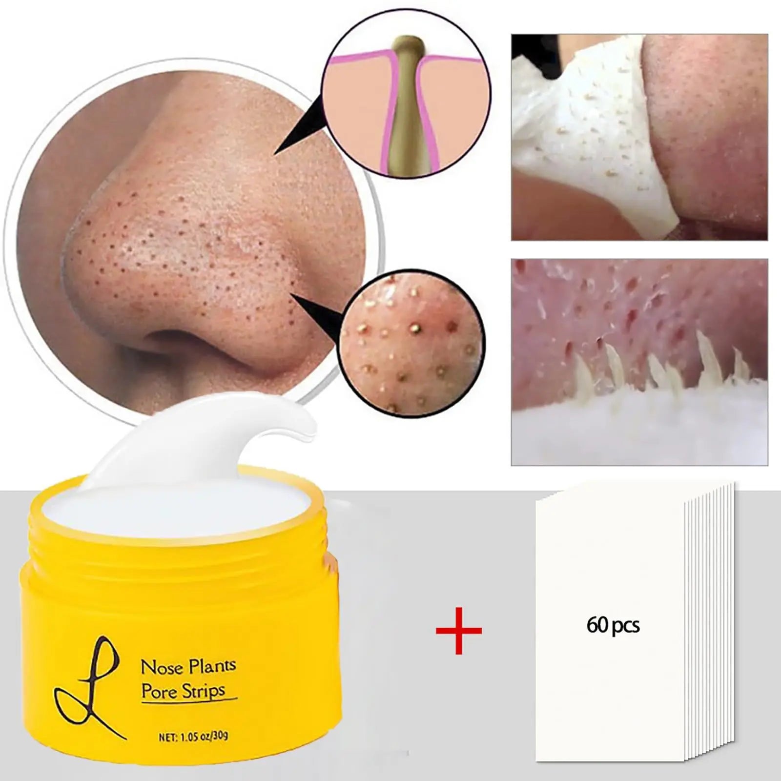 Deep Cleansing Nose Pore Strips Skin Care Firming Skin Blackhead Pimples Remover Purifying Peel Type for All Skin Types Skincare