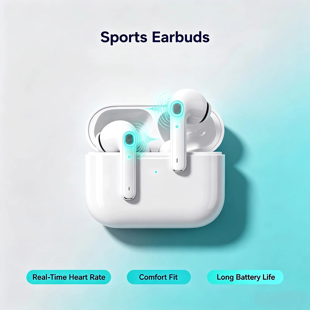 ZZLOVE Heart Rate Monitoring Wireless Headphones TWS Earbuds Noise