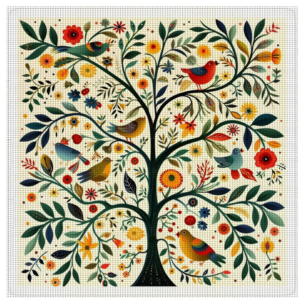 1pc 40X40CM/15.74inch Classical tree patterns stamped cross stitch kit DIY kit 11CT/14CT DIY Embroidered set DIY Cross-Stitch