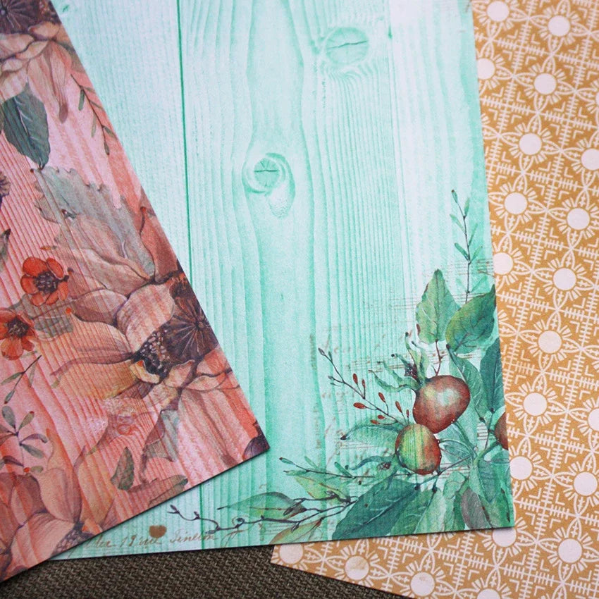 6x6 Scrapbooking Paper Pad  6/12 Sheets Floral Pattern Decorative Paper For Journaling Collage DIY Crafts