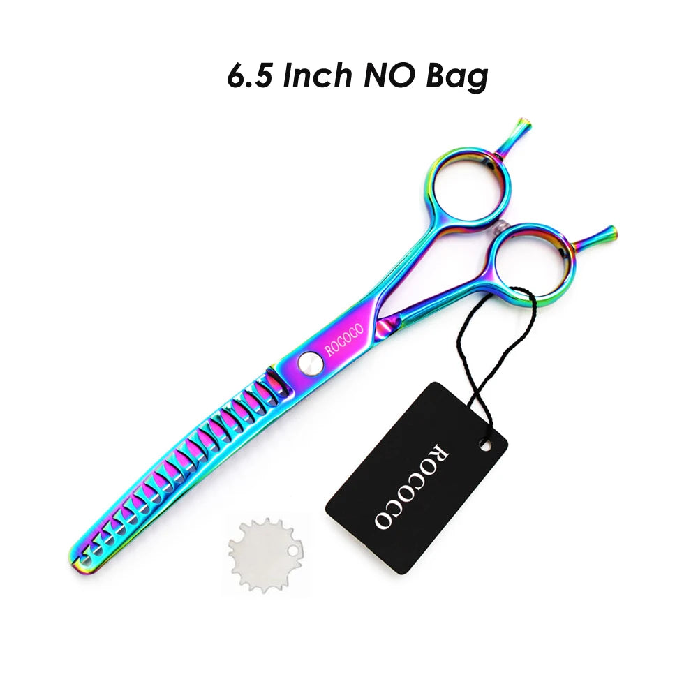 Professional 8 inch 7 inch 6.5" High Quality Pet Dog Grooming Scissors Curved Shark Thinning Shears Cat Dog Barber Scissors