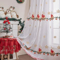 New Style of Snowflake Embroidered Window Screen Sweet Christmas Tulle Curtains Living Room Bedroom Transparent Yarn