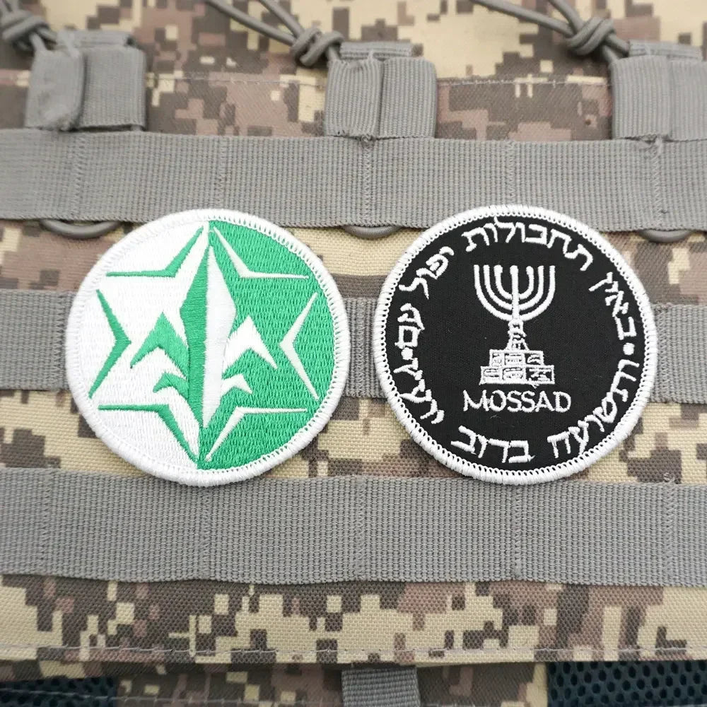 Israel Flag Embroidery Patch Hook and Loop Mlrs Army Morale Badge Israeli Language Outdoor Equipment Tactical Backpack Sticker