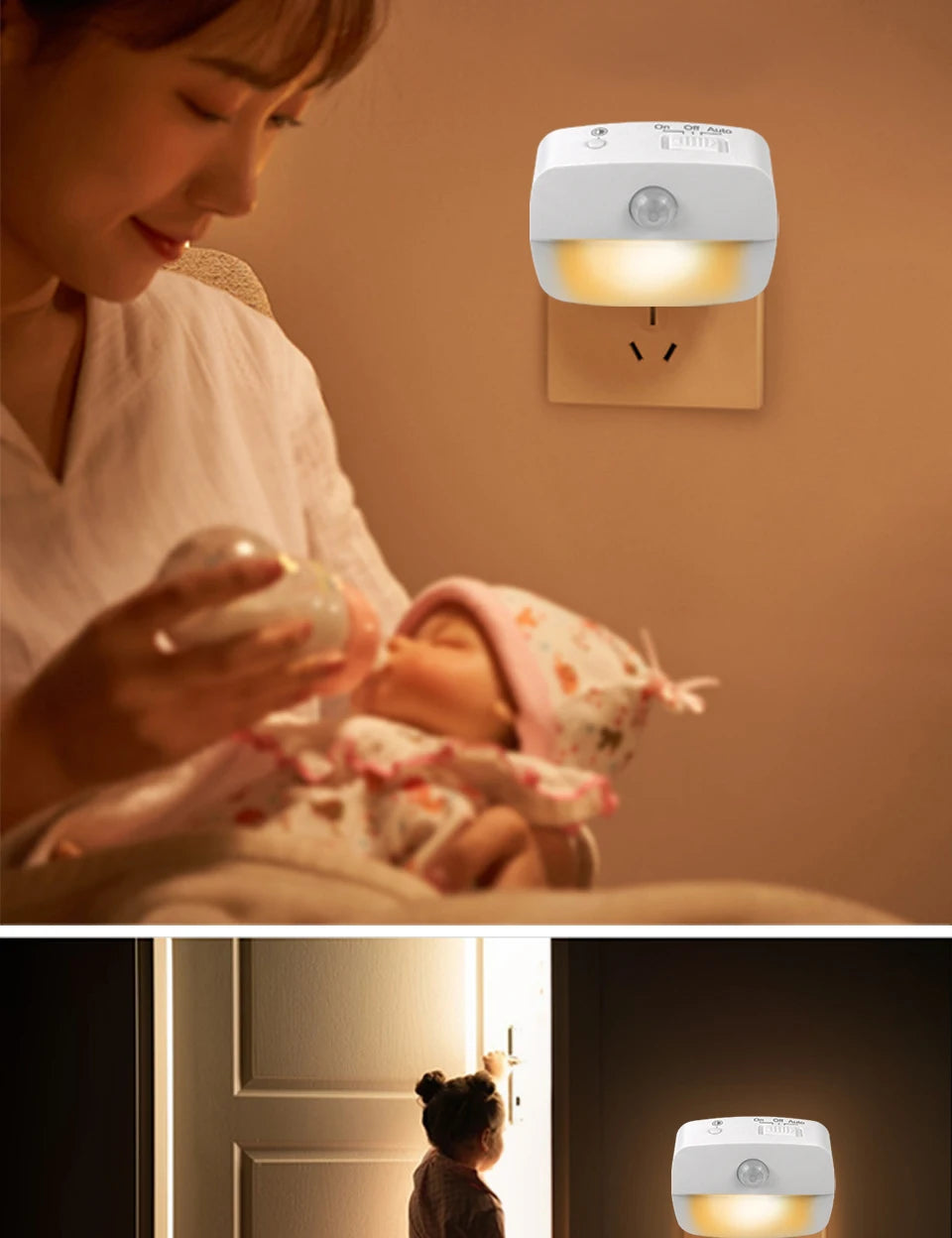 LED Night Light Motion Sensor Night Lamp Room Decor Lamp Bedside Led Lamp With EU Plug Led Lights For Closet Bedroom Home Decor