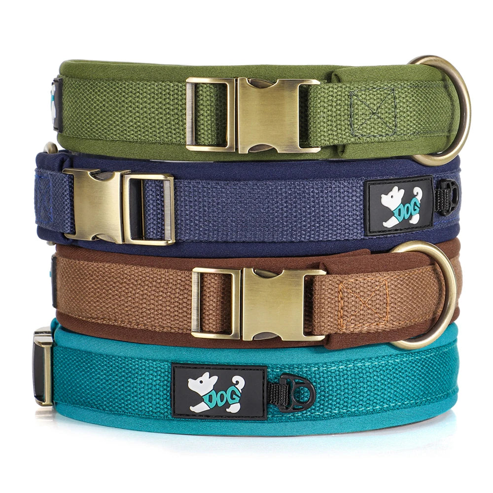 Soft Padded Dog Collar Durable Nylon Dog Collars Necklace Adjustable Pet Necklaces for Small Medium Large Dogs French Bulldog